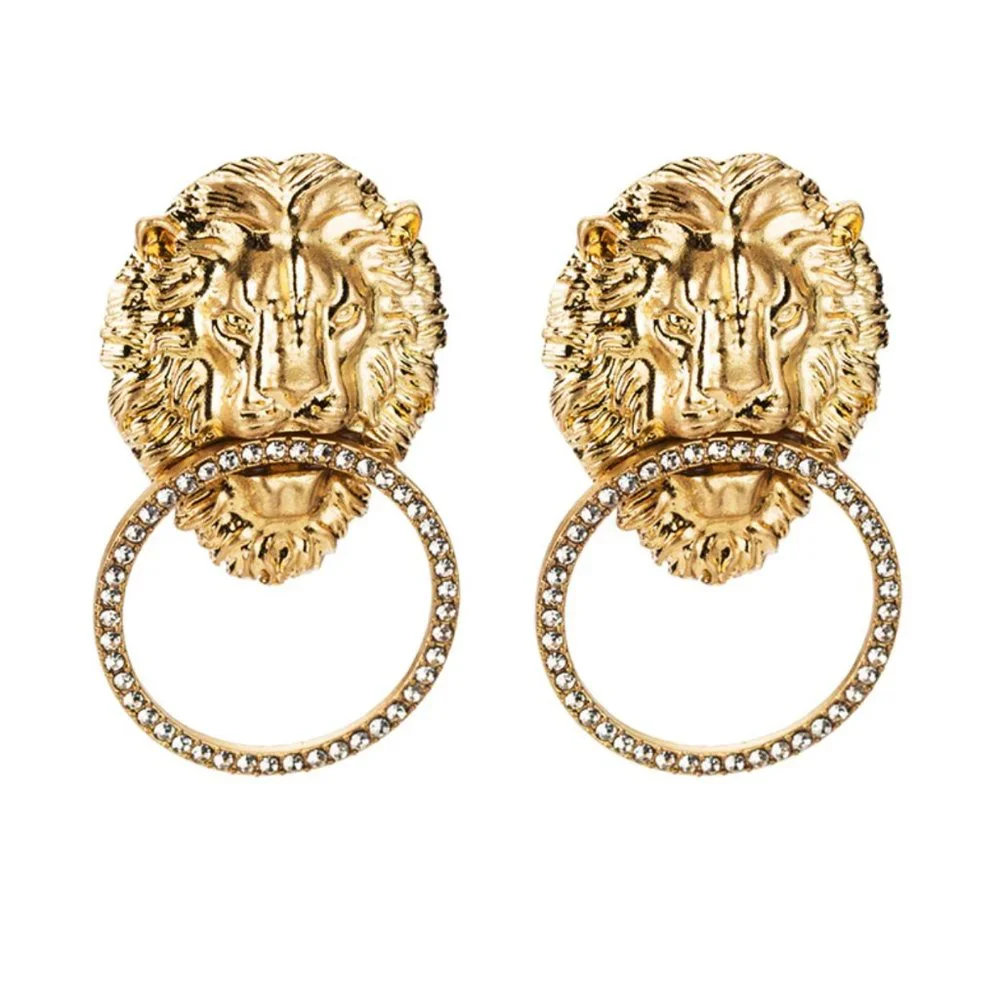 Mishka Gold Lion Earrings - Picture 5 of 5